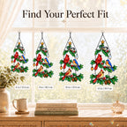 Cardinal & Bluebird Christmas Tree Holographic Acrylic Suncatcher