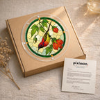 Gift-ready packaging for cardinal orange lantern flower acrylic puzzle suncatcher with kraft box and Pixiwoo card