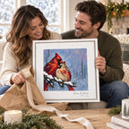 Personalized Cardinal Pair Snowy Branch Canvas Wall Art — The Ones Who Stay