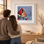 Personalized Cardinal Pair Snowy Branch Canvas Wall Art — The Ones Who Stay