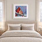 Personalized Cardinal Pair Snowy Branch Canvas Wall Art — The Ones Who Stay
