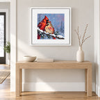 Personalized Cardinal Pair Snowy Branch Canvas Wall Art — The Ones Who Stay