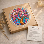 Cherry blossom acrylic puzzle suncatcher, colorful DIY floral window decor