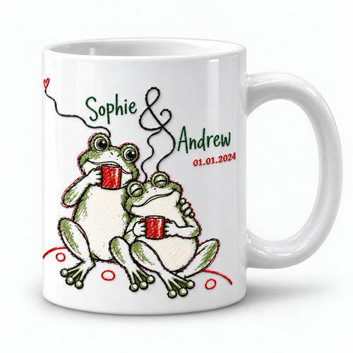 Personalized Coffee for Two Frog Couple Mug