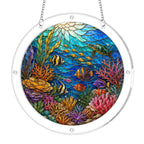Coral reef acrylic puzzle suncatcher, colorful DIY ocean window decor