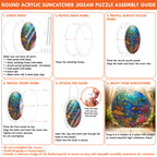 Coral reef acrylic puzzle suncatcher, colorful DIY ocean window decor
