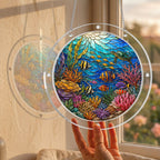 Coral reef acrylic puzzle suncatcher, colorful DIY ocean window decor