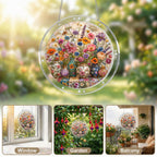 Cottage Floral Acrylic Puzzle Suncatcher