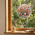 Cottage Floral Acrylic Puzzle Suncatcher