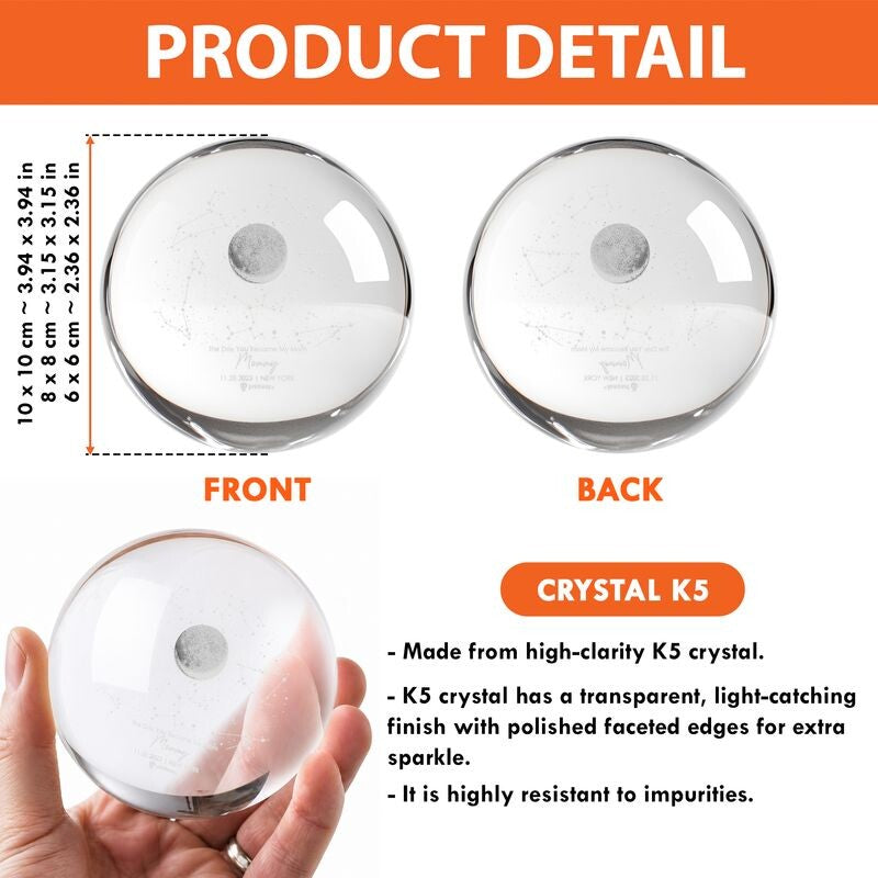 Custom Grandparent & Grandchild Photo Crystal Ball Night Light