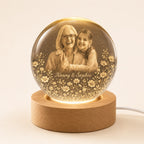 Custom Grandparent & Grandchild Photo Crystal Ball Night Light