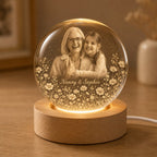 Custom Grandparent & Grandchild Photo Crystal Ball Night Light