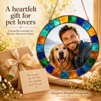 Custom pet and owner photo suncatcher heartfelt gift