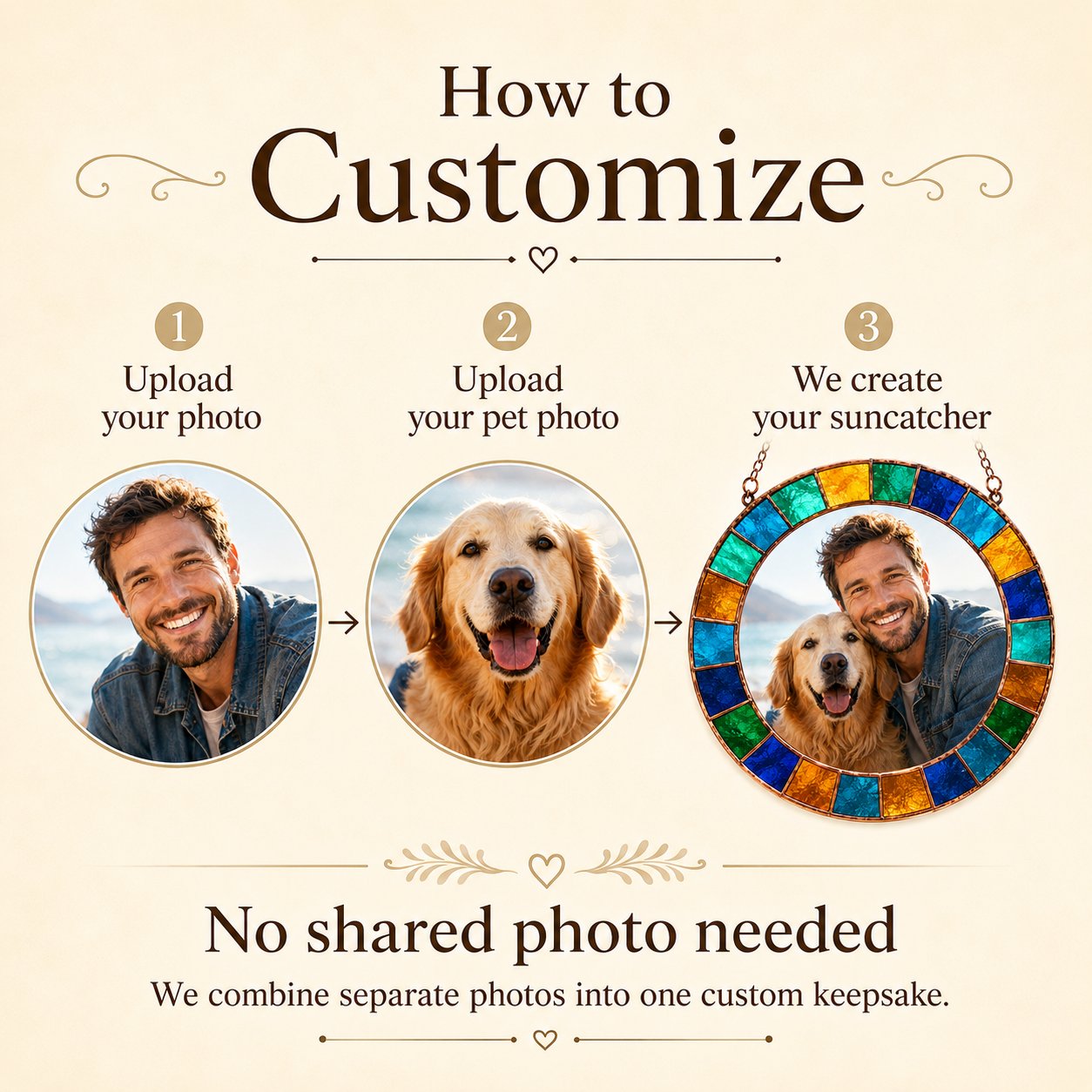 How to customize your pet and owner photo suncatcher