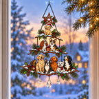 Dog Lover Christmas Tree Holographic Acrylic Suncatcher