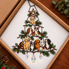 Dog Lover Christmas Tree Holographic Acrylic Suncatcher