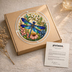 Dragonfly and wildflowers acrylic puzzle suncatcher, colorful DIY window decor