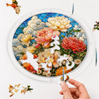 Peony bouquet acrylic puzzle suncatcher, colorful DIY floral window decor
