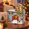 Frog Couple Christmas Wooden Tissue Box Cover — Snowy Cottage or Red Tartan