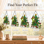 Frog Couple Decorating the Christmas Tree Holographic Acrylic Suncatcher