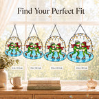 Frog Couple Ice Skating Holographic Acrylic Suncatcher