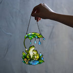 Frog Couple & Leaf Umbrella Suncatcher