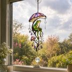 Frog & Mushroom Umbrella Holographic Acrylic Suncatcher