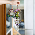Frog & Mushroom Umbrella Holographic Acrylic Suncatcher