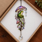 Frog & Mushroom Umbrella Holographic Acrylic Suncatcher