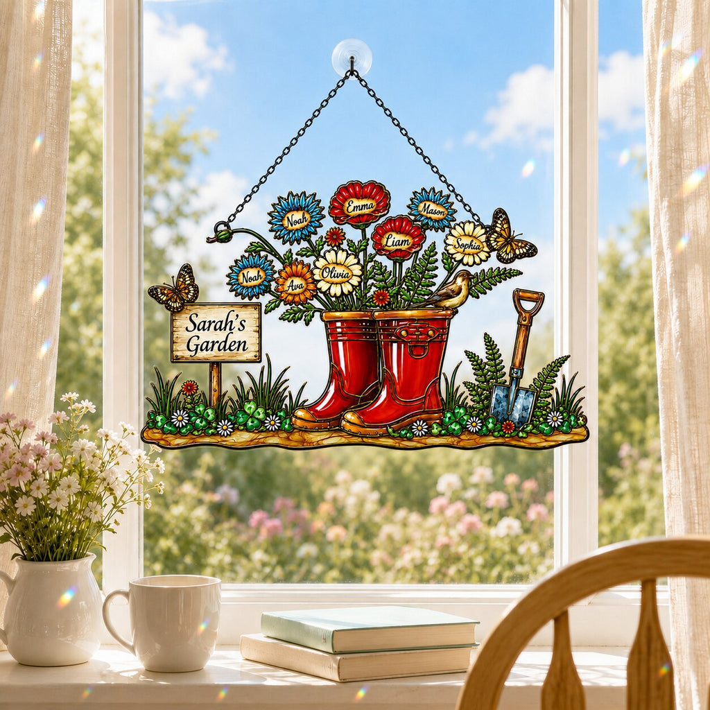 Holographic acrylic suncatcher size comparison