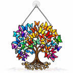 Rainbow Butterfly Tree of Life Holographic Acrylic Suncatcher