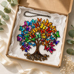 Rainbow Butterfly Tree of Life Holographic Acrylic Suncatcher
