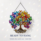 Rainbow Butterfly Tree of Life Holographic Acrylic Suncatcher
