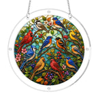 Garden songbird acrylic puzzle suncatcher, colorful DIY window decor