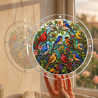Garden songbird acrylic puzzle suncatcher, colorful DIY window decor
