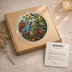 Garden songbird acrylic puzzle suncatcher, colorful DIY window decor