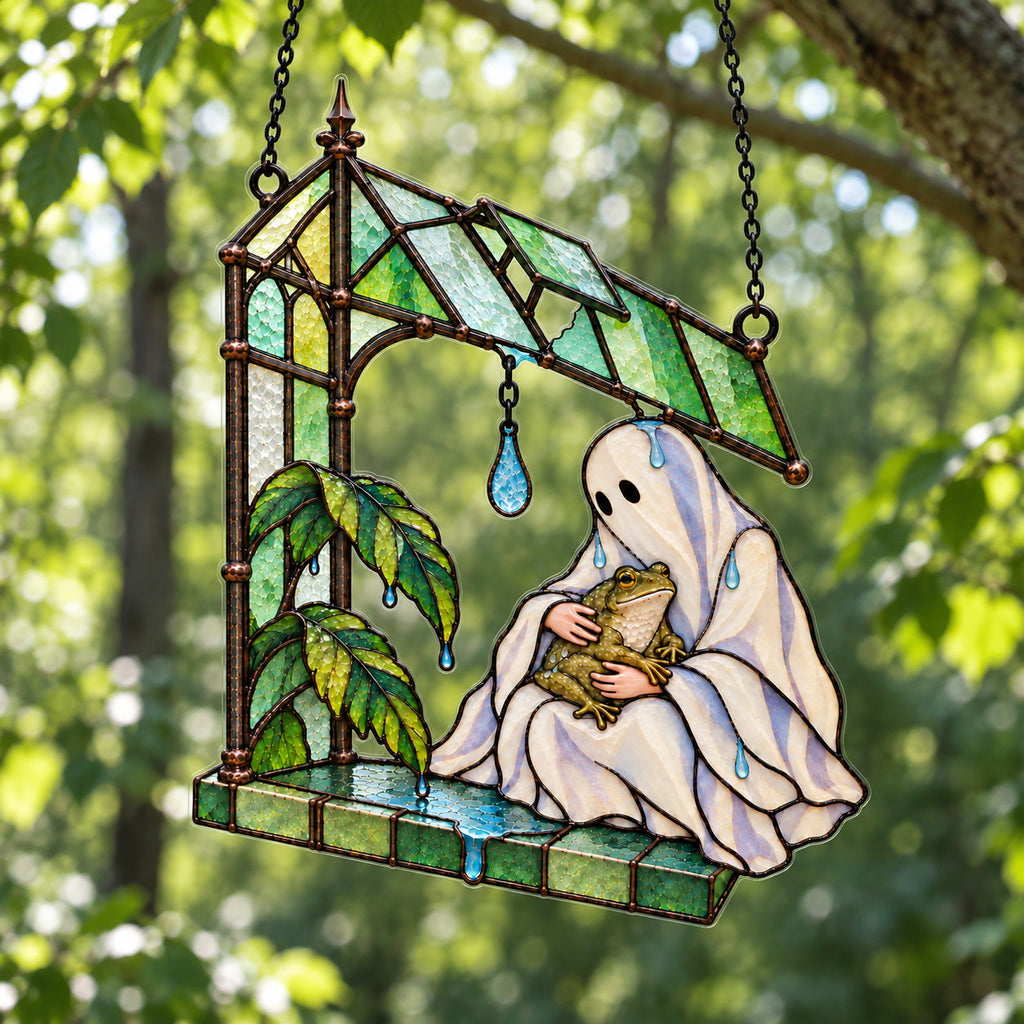 Ghost & Frog Greenhouse Holographic Acrylic Suncatcher
