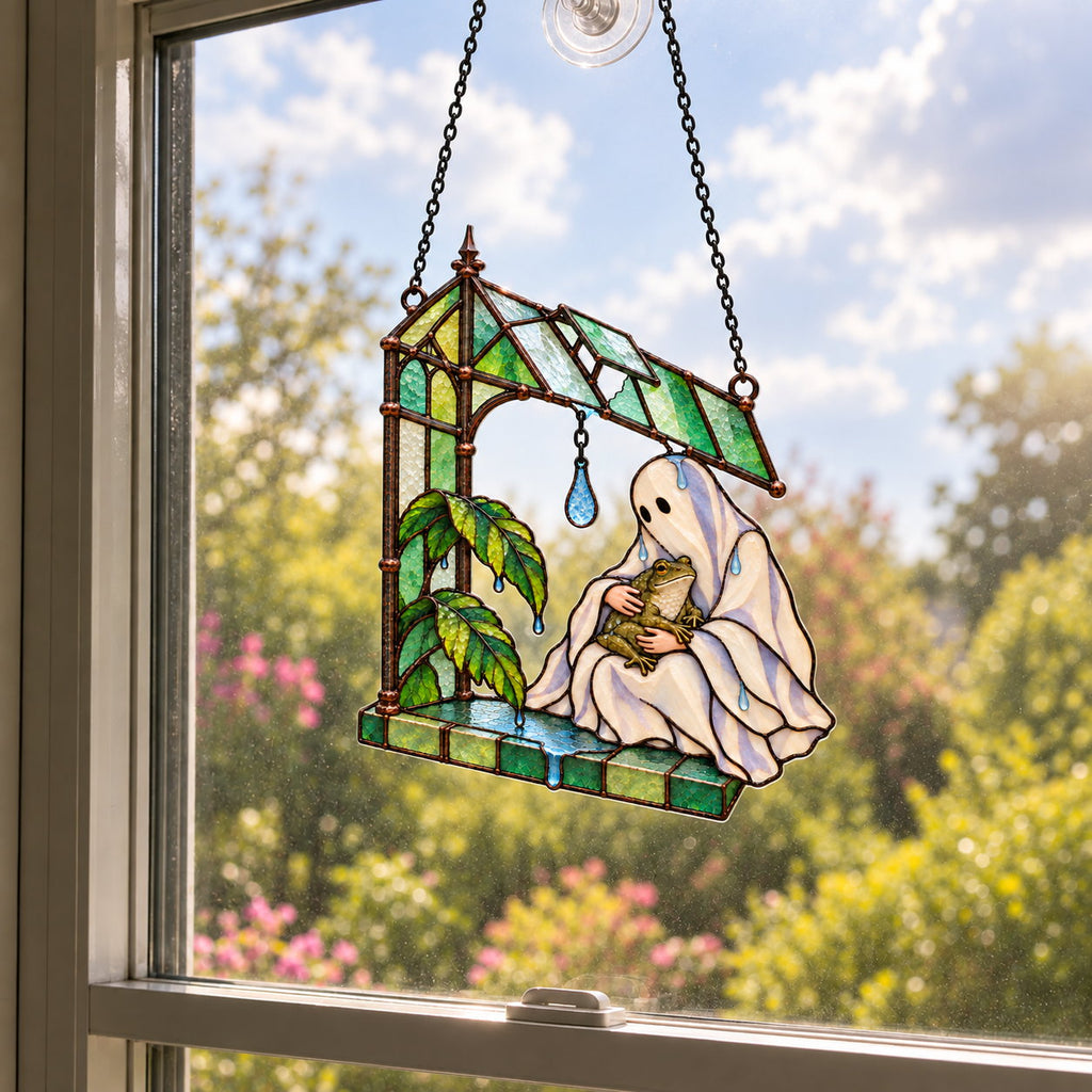 Ghost & Frog Greenhouse Holographic Acrylic Suncatcher