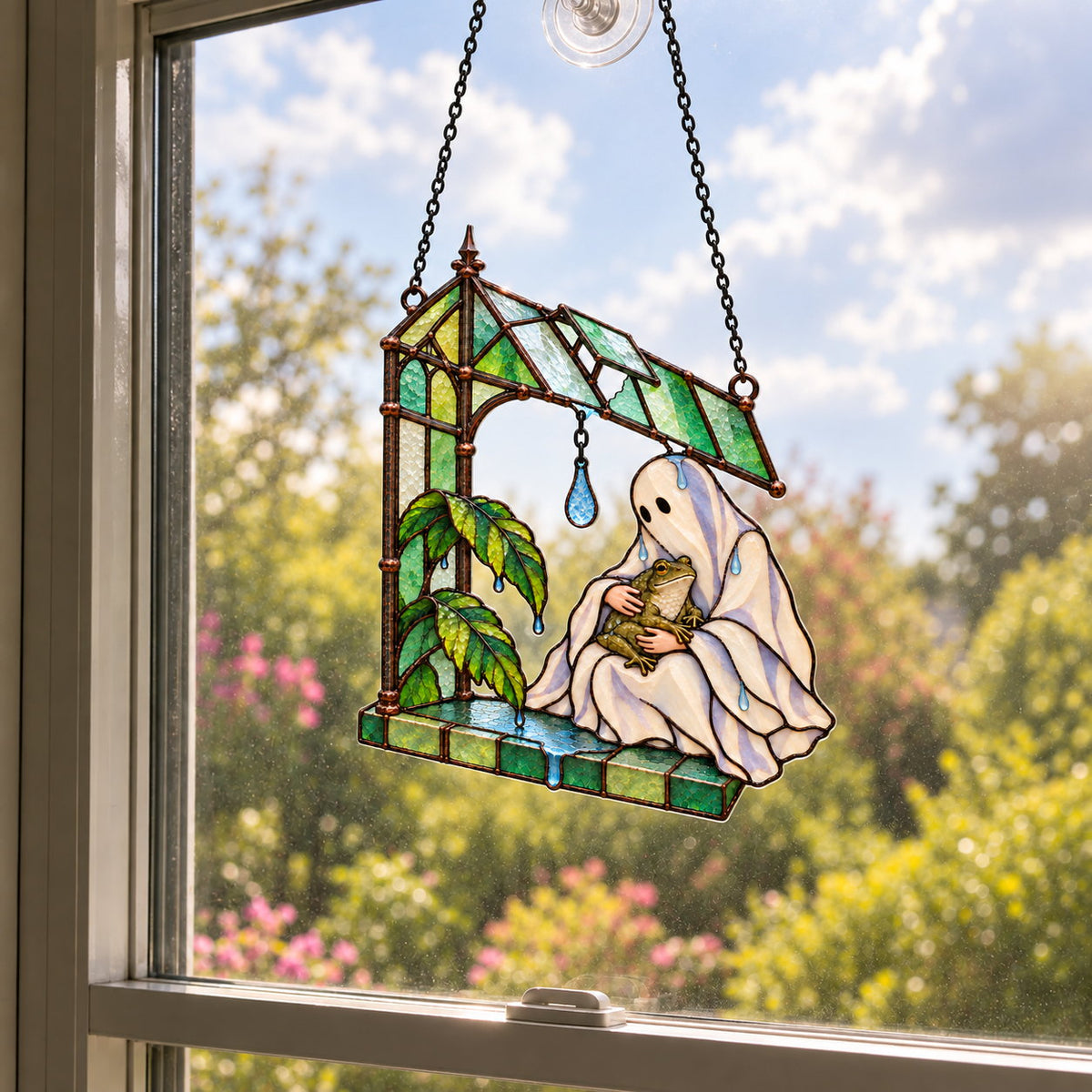 Ghost & Frog Greenhouse Holographic Acrylic Suncatcher
