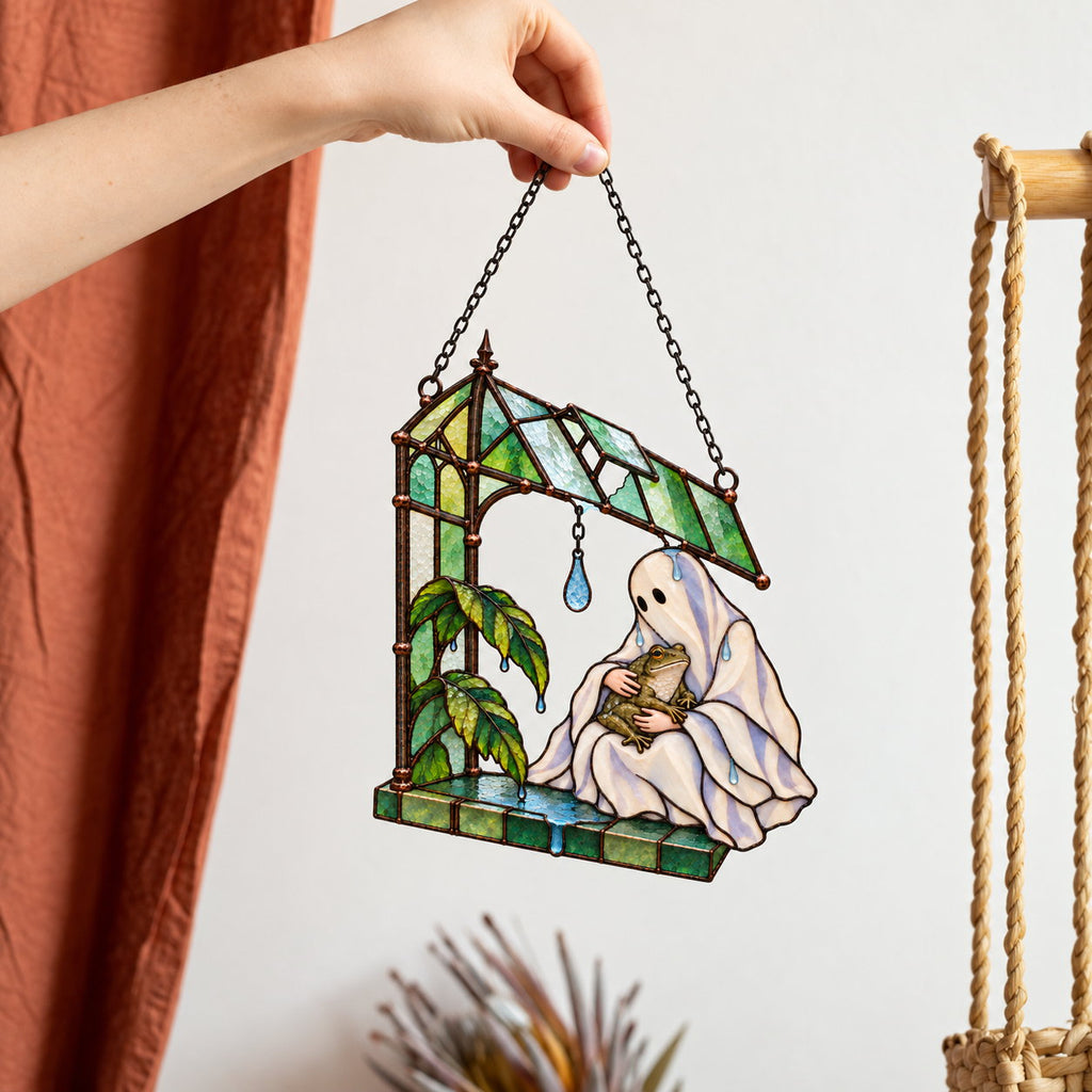 Ghost & Frog Greenhouse Holographic Acrylic Suncatcher