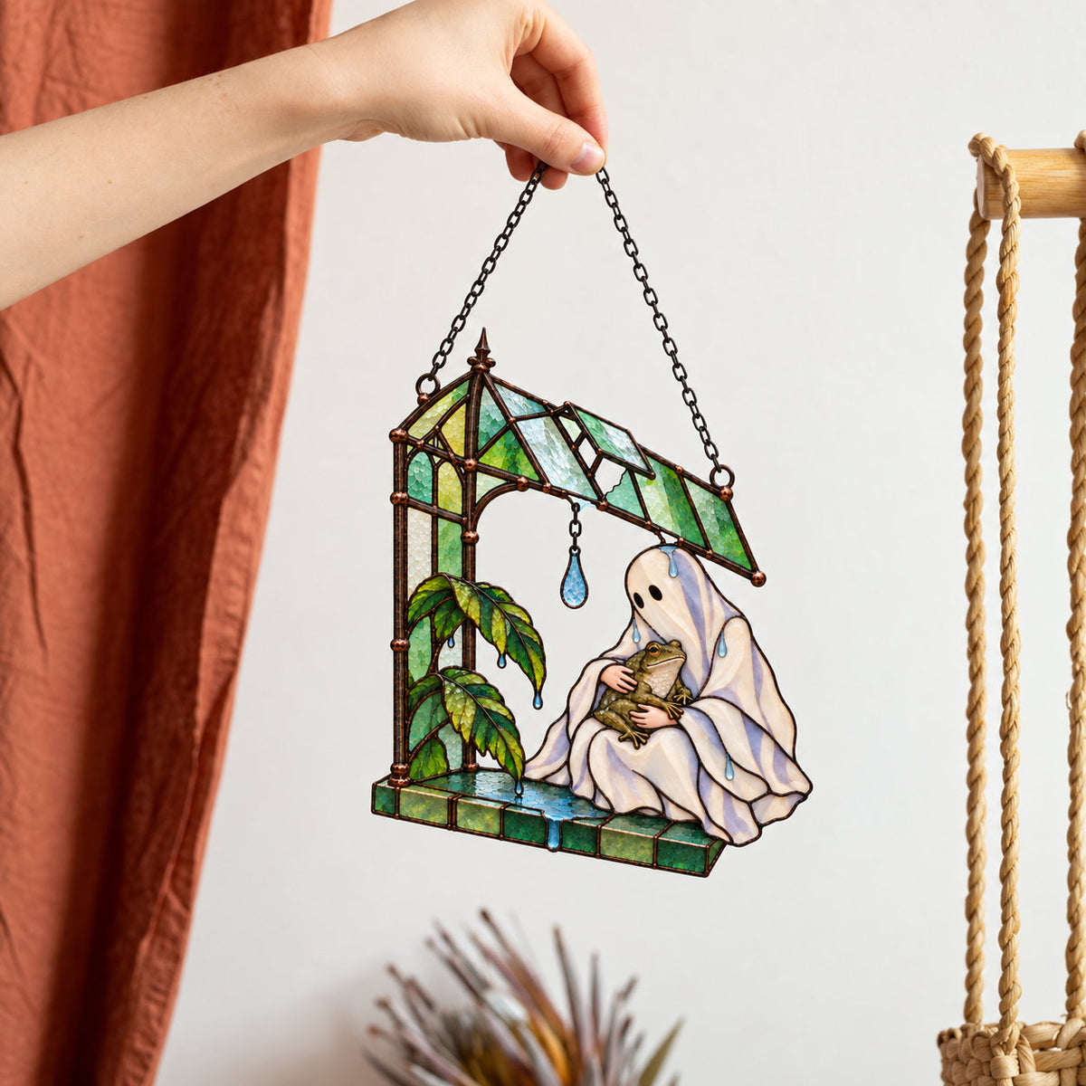 Ghost & Frog Greenhouse Holographic Acrylic Suncatcher