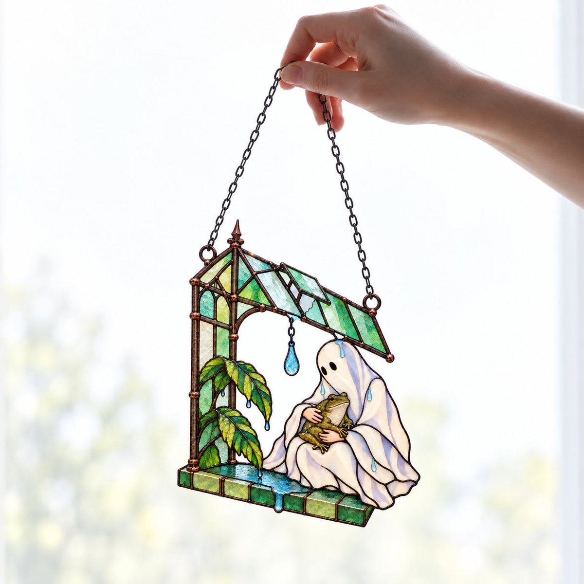 Ghost & Frog Greenhouse Holographic Acrylic Suncatcher