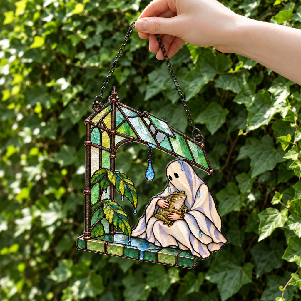 Ghost & Frog Greenhouse Holographic Acrylic Suncatcher