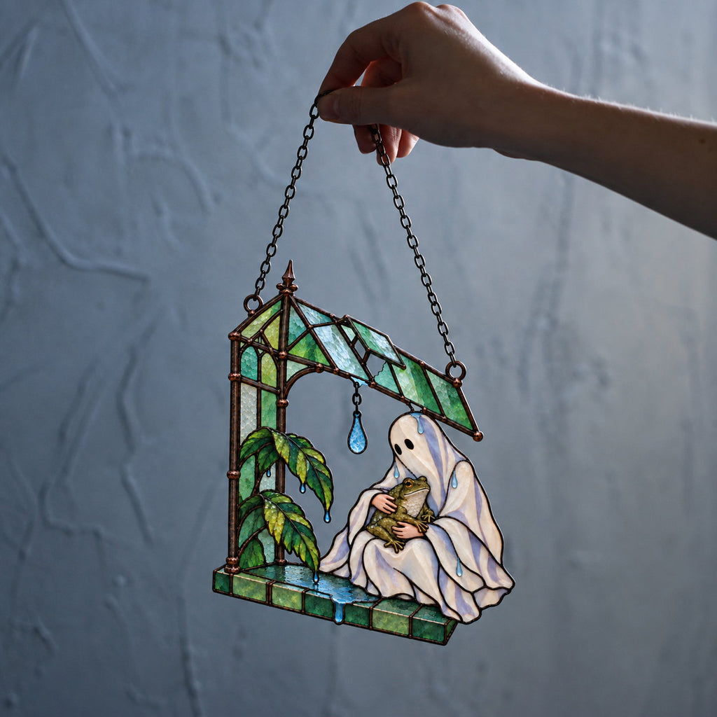 Ghost & Frog Greenhouse Holographic Acrylic Suncatcher