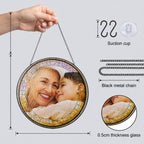 Personalized Photo Grandma Suncatcher – Custom Family Photo Stained Glass Window Hanging