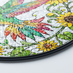 Sunflower Hummingbird Stained Glass Suncatcher
