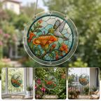 Hummingbird acrylic jigsaw puzzle suncatcher for window, garden, and balcony decor
