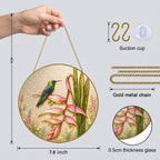 Hummingbird heliconia suncatcher lifestyle view