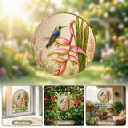 Hummingbird heliconia suncatcher lifestyle detail