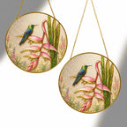 Hummingbird heliconia gold frame suncatcher product view